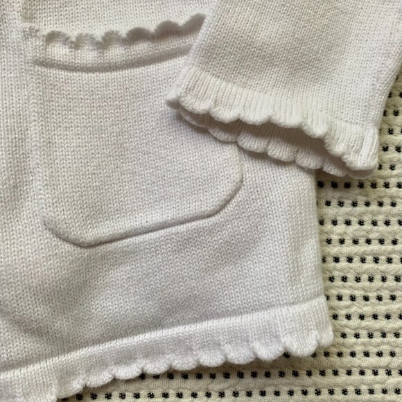 Jojo Maman Bébé White Scallop Cardigan | 18-24M - Picture 4 of 6